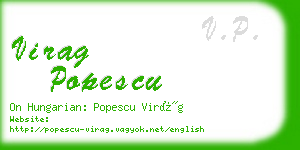 virag popescu business card